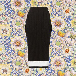 CALVIN KLEIN COLLECTION Black Mohair Knit Phelans Skirt